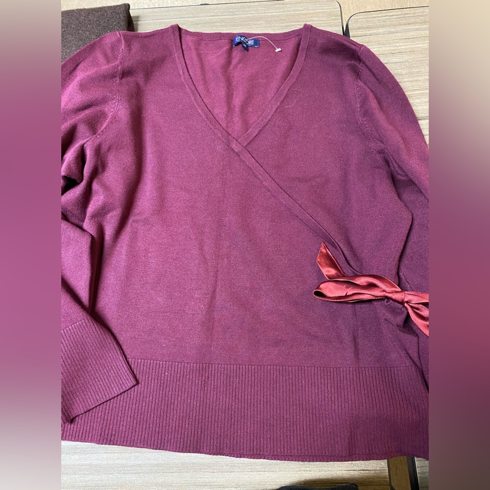 Encore Jeans Deep Red Blouse